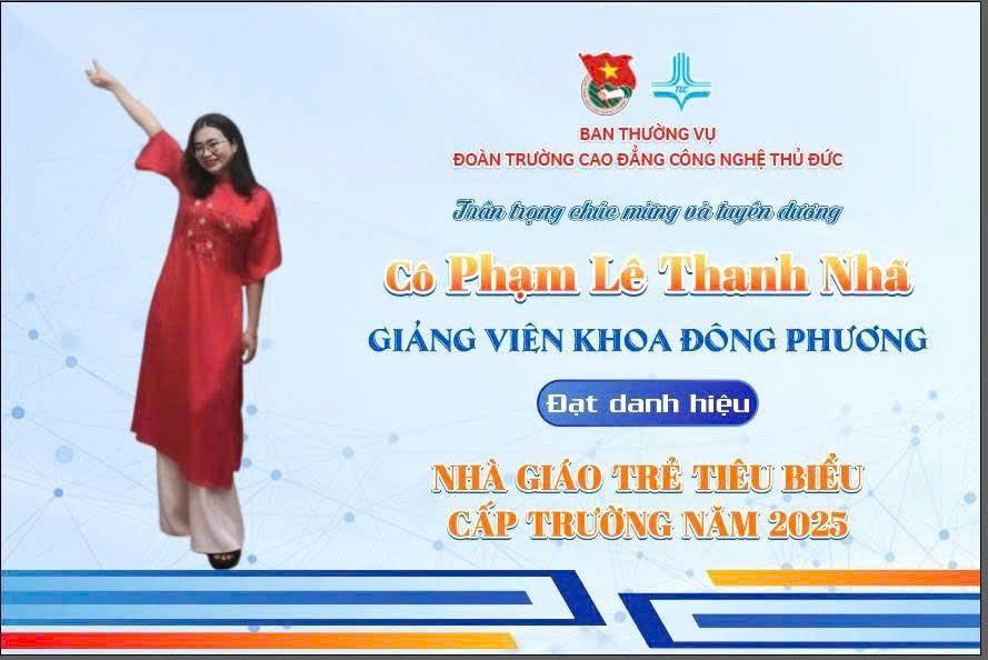 GIẢNG VIÊN NGÀNH TIẾNG HÀN TDC ĐẠT DANH HIỆU NHÀ GIÁO TRẺ TIÊU BIỂU